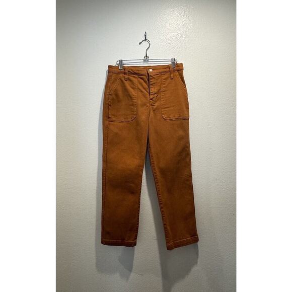 J. Crew Women’s Size 26 Straight Leg Cropped Brown Jeans High Rise Pants Rust - Picture 1 of 6